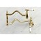 Kingston Brass KS2107BPL Bel Air Wall Mount Pot Filler, Brushed Brass KS2107BPL - alternate 3